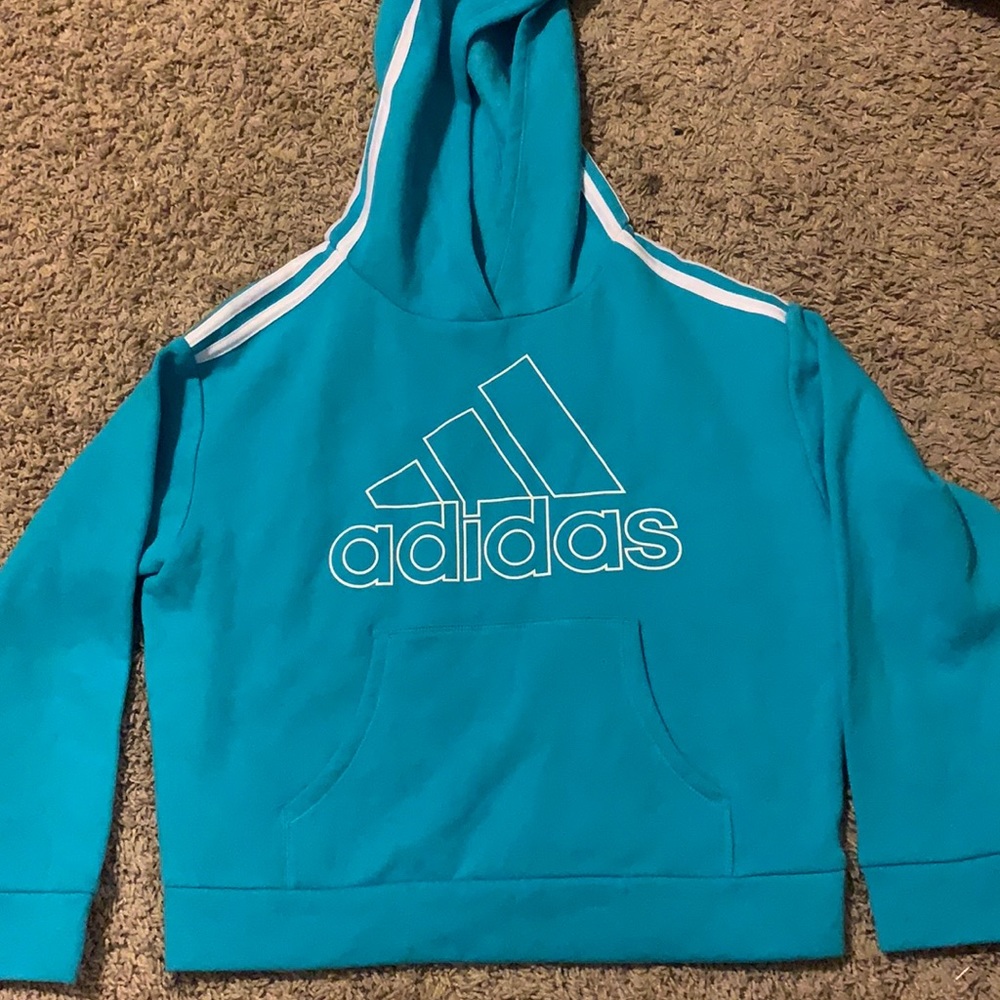 blue and white adidas sweatshirt
